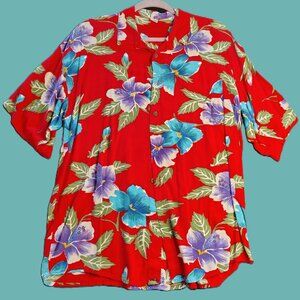 Men's Red Retro Hawaiian Shirt